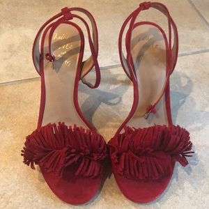Red Suede Banana Republic Heels 7 1/2.